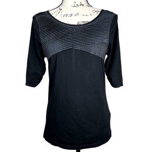 Elegant Black Pleated Women's Top